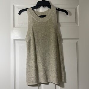 Ann Taylor Metallic Gold Knit Top
